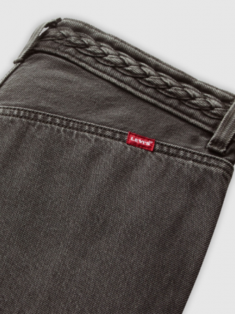 Straight - Levi's Blugi Gri Inchis Ribcage Wl Braided Wide Leg Femei