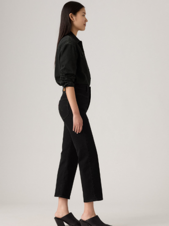 FEMEI - Levi's Blugi Negri Ribcage Western Straight Femei