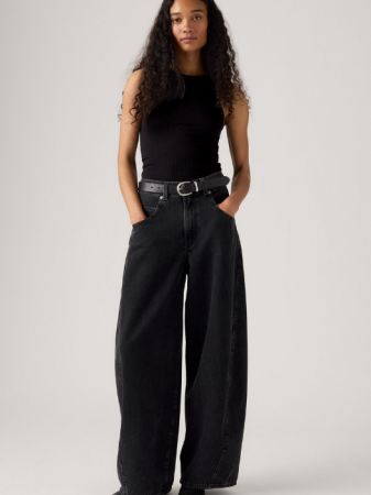 Baggy - Levi's Blugi Gri Inchis Super Baggy Barrel Barrel Femei