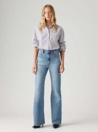 JEANS - Levi's Blugi Albastri RIBCAGE BELL Flare Femei