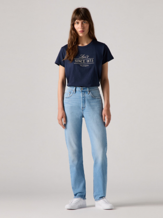 Straight - Levi's Blugi Albastri Deschisi 501 Straight Femei