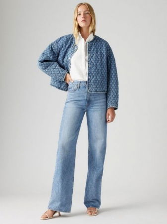 Levi's Blugi Albastri Deschisi Ribcage Wide Leg Wide Leg Femei [4]