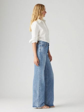 Levi's Blugi Albastri Deschisi Ribcage Wide Leg Wide Leg Femei [2]