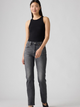 Straight - Levi's Blugi Gri Inchis 501 Straight Femei