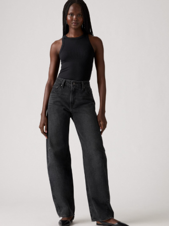 Baggy - Levi's Blugi Gri Inchis Baggy Dad Barrel Barrel Femei