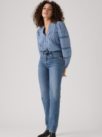 ЖЕНЩИНЫ - Levi's Женские Джинсы Синие 501 Straight