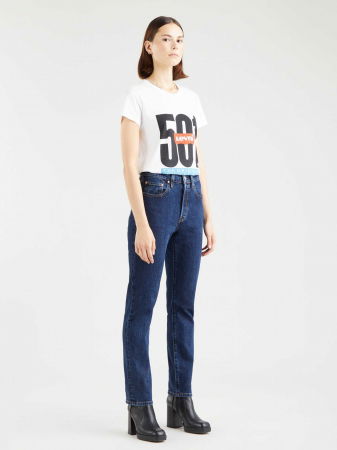 ЖЕНЩИНЫ - Levi's Женские Джинсы Темно-Синие 501 CROP Straight