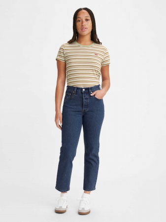 FEMEI - Levi's Blugi Navy 501 CROP Straight Femei