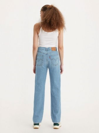 ЖЕНЩИНЫ - Levi's Женские Джинсы Светло-Синие Ribcage Full Length Straight