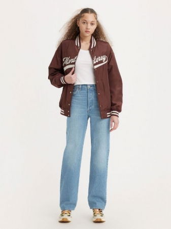 ЖЕНЩИНЫ - Levi's Женские Джинсы Светло-Синие Ribcage Full Length Straight