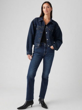 JEANS - Levi's Blugi Navy 501 Straight Femei