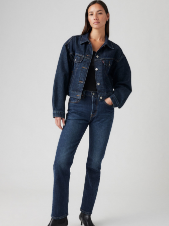 Straight - Levi's Женские Джинсы Темно-Синие 501 Straight