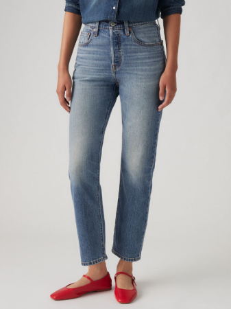 Straight - Levi's Blugi Albastri 501 CROP Straight Femei
