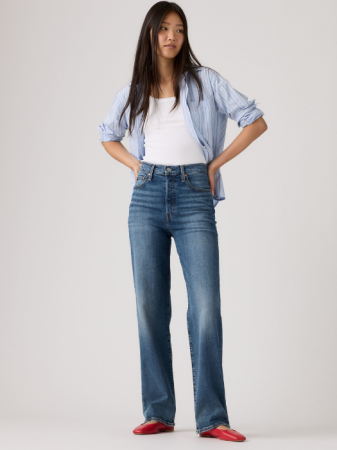 JEANS - Levi's Blugi Navy Ribcage Full Length Slim Straight Femei