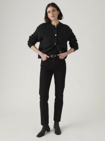 JEANS - Levi's Blugi Negri WEDGIE SLIM Slim Femei