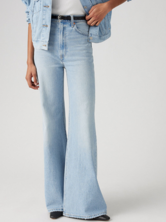 Bootcut - Levi's Blugi Albastri Deschisi RIBCAGE BELL Ribcage Femei