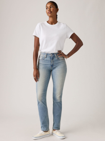 Straight - Levi's Blugi Albastri 724 Straight Femei