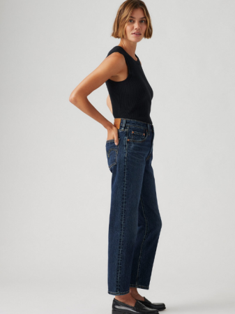 Straight - Levi's Blugi Navy 501 CROP Straight Femei