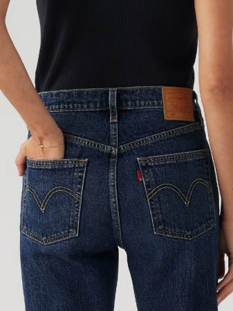 Straight - Levi's Blugi Navy 501 CROP Straight Femei