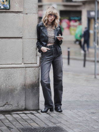 Levi's Женские Джинсы Тёмные Серые Ribcage Full Length Straight [5]