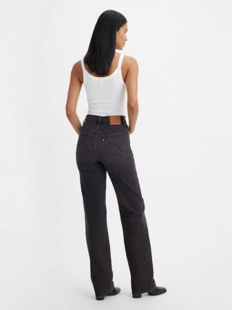 FEMEI - Levi's Blugi Gri Inchis Ribcage Full Length Straight Femei