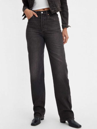 FEMEI - Levi's Blugi Gri Inchis Ribcage Full Length Straight Femei