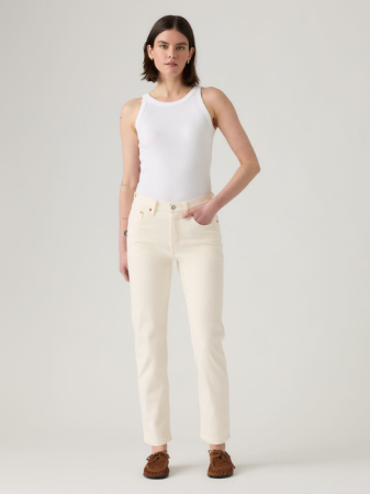 Straight - Levi's Blugi Crem 501 CROP Straight Femei