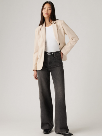 Wide Leg - Levi's Blugi Gri Inchis Ribcage Wide Leg Ribcage Femei