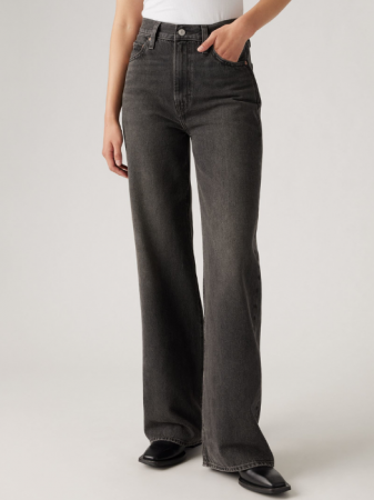 Wide Leg - Levi's Blugi Gri Inchis Ribcage Wide Leg Ribcage Femei