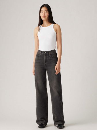 JEANS - Levi's Blugi Gri Inchis Ribcage Wide Leg Ribcage Femei