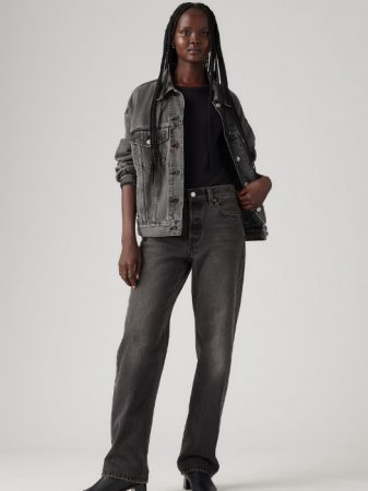 Straight - Levi's Женские Джинсы Тёмные Серые 501 Straight