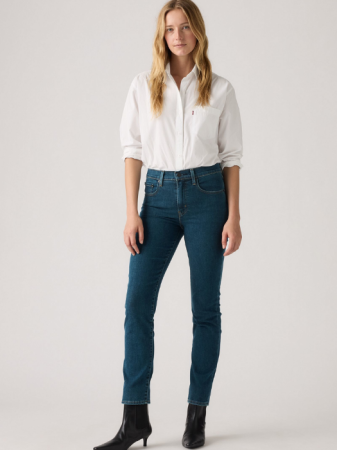 Straight - Levi's Blugi Albastri 724 Straight Femei