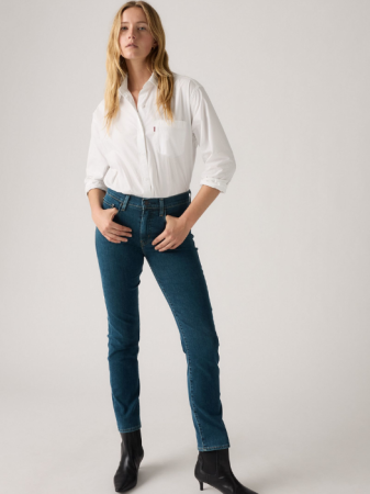 Straight - Levi's Blugi Albastri 724 Straight Femei