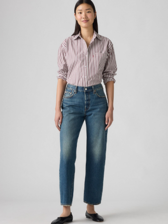 Straight - Levi's Blugi Navy 501 Straight Femei