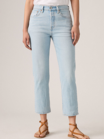 FEMEI - Levi's Blugi Albastri Deschisi 501 CROP Straight Femei