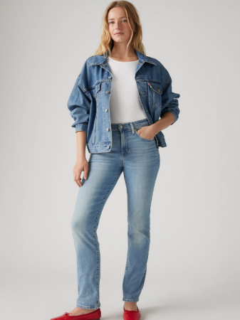 Straight - Levi's Blugi Albastri 724 Straight Femei