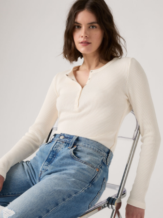 Hanorace - Levi's Bluza Alba Slim Femei