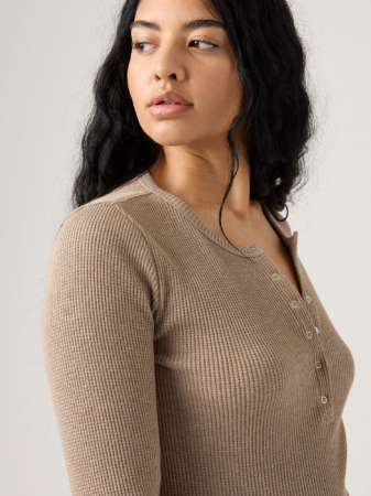 Hanorace - Levi's Bluza Bej Slim Femei