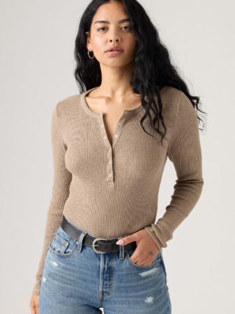 Hanorace - Levi's Bluza Bej Slim Femei