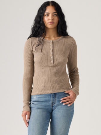 Hanorace - Levi's Bluza Bej Slim Femei