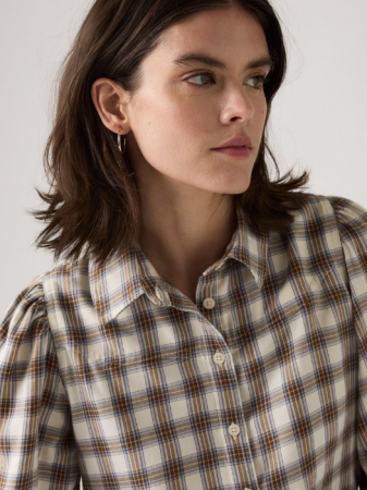 ОДЕЖДА - Levi's Рубашка Alb/Cafeniu Regular