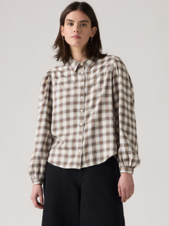 Рубашки - Levi's Рубашка Alb/Cafeniu Regular