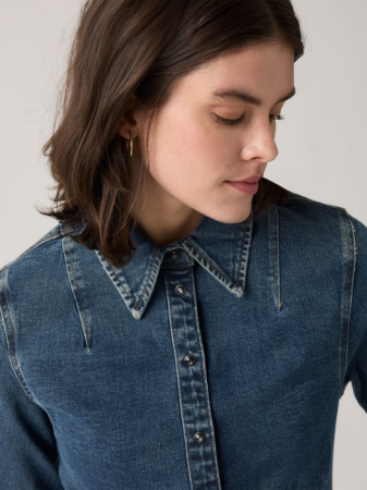 ЖЕНЩИНЫ - Levi's Женская Рубашка Темно-Синяя Slim