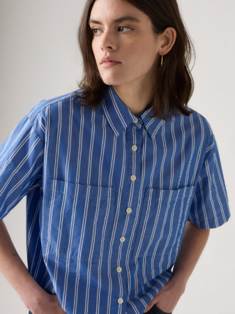 FEMEI - Levi's Camasa Cu Maneca Scurta Albastra Relaxed Femei - 369 Lei