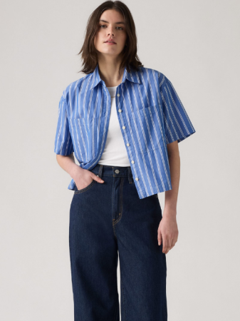 FEMEI - Levi's Camasa Cu Maneca Scurta Albastra Relaxed Femei - 369 Lei