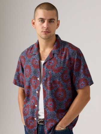 МУЖЧИНЫ - Levi's Рубашка С Коротким Рукавом Blue-Bordo Relaxed