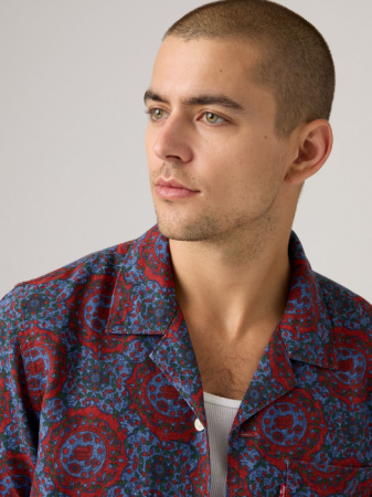 МУЖЧИНЫ - Levi's Рубашка С Коротким Рукавом Blue-Bordo Relaxed