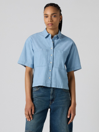 FEMEI - Levi's Camasa Cu Maneca Scurta Albastra Relaxed Femei - 369 Lei