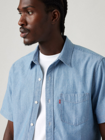 МУЖЧИНЫ - Levi's Мужская Рубашка С Коротким Рукавом Синяя Regular