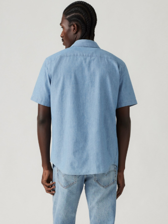 МУЖЧИНЫ - Levi's Мужская Рубашка С Коротким Рукавом Синяя Regular